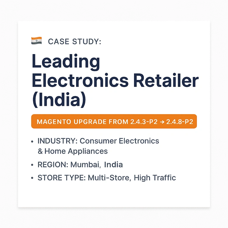Magento Upgrade Case Study: Leading Electronics Retailer (India)